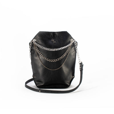 "Urban Chic" shoulder bag with chains-handmade leather bags-handcrafted leather-unique design bag-luxury leather bag-stylish bag-OKOhandbags
