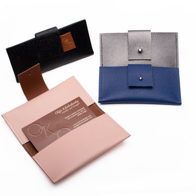 "Credit card/Business card" double folded case-handmade leather bags-handcrafted leather-unique design bag-luxury leather bag-stylish bag-OKOhandbags