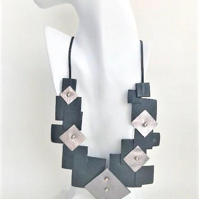 "21" bib necklace-handmade leather bags-handcrafted leather-unique design bag-luxury leather bag-stylish bag-OKOhandbags