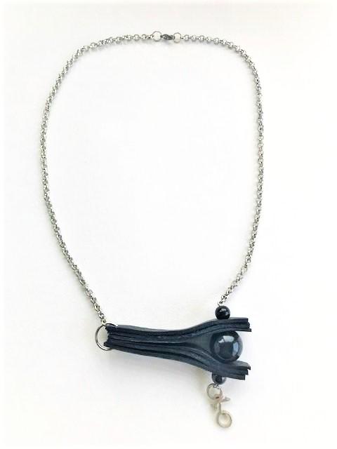 Black Pearl Necklace-handmade leather bags-handcrafted leather-unique design bag-luxury leather bag-stylish bag-OKOhandbags