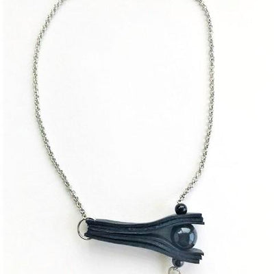Black Pearl Necklace-handmade leather bags-handcrafted leather-unique design bag-luxury leather bag-stylish bag-OKOhandbags
