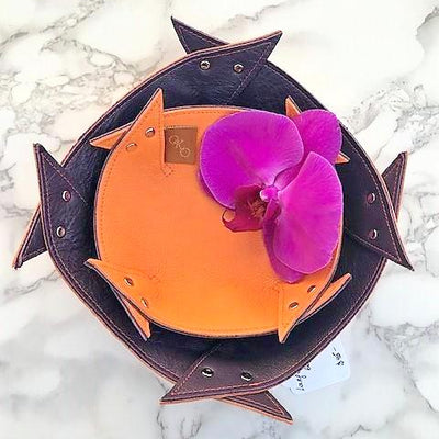 Reversible leather bowl-handmade leather bags-handcrafted leather-unique design bag-luxury leather bag-stylish bag-OKOhandbags