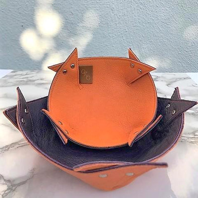 Reversible leather bowl-handmade leather bags-handcrafted leather-unique design bag-luxury leather bag-stylish bag-OKOhandbags