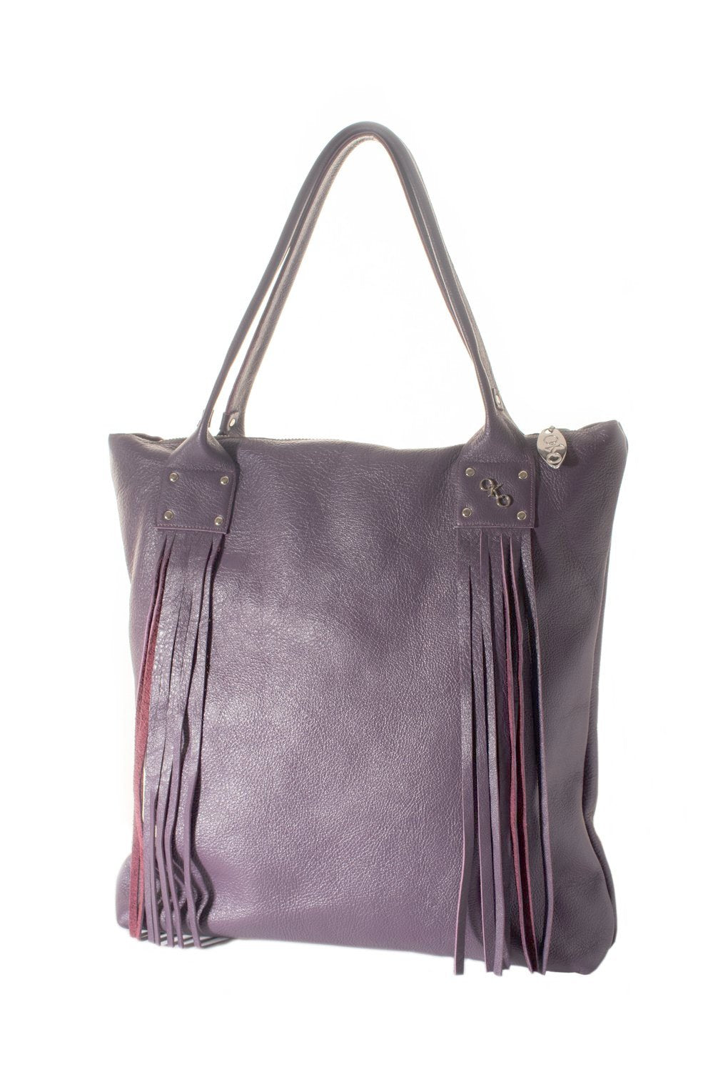 "Fringy" tote-handmade leather bags-handcrafted leather-unique design bag-luxury leather bag-stylish bag-OKOhandbags